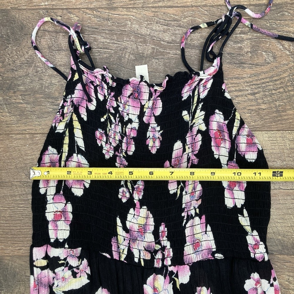 Free People Intimately Garden Party Floral Maxi Black Dress Pink Floral Print XS - Picture 5 of 7